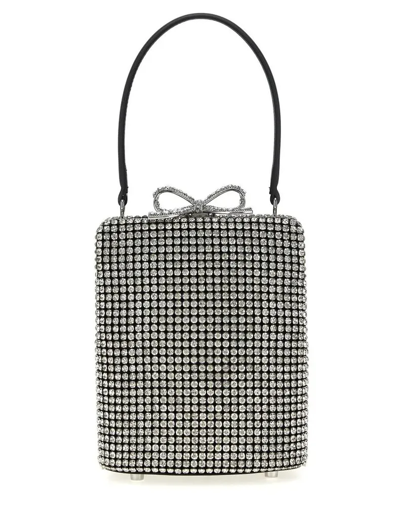 Self-Portrait Hobo Bags 'Silver Crystal Fishnet' Handbag grau Grau