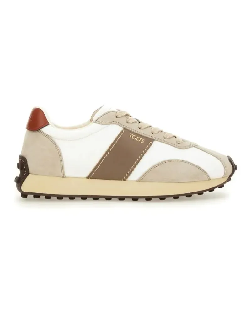 TOD'S Low-Top Sneaker Leather And Fabric Sneakers beige Beige
