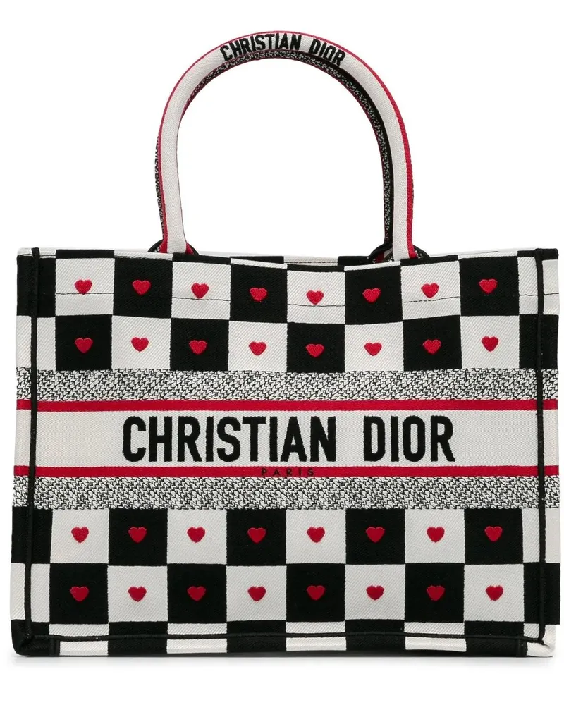 Dior Hobo Bags Medium Dioramour D-Chess Book Tote weiß Weiß