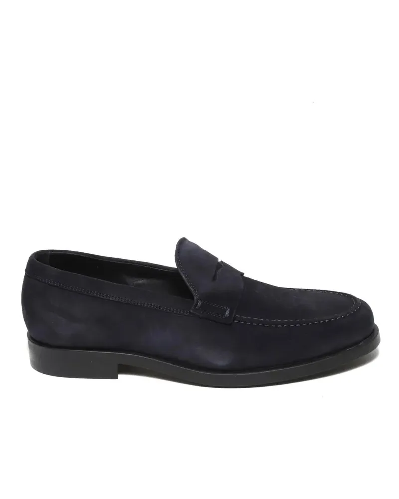 Rossano Bisconti Loafer Moccasin With Mask In Soft Blue Suede blau Blau