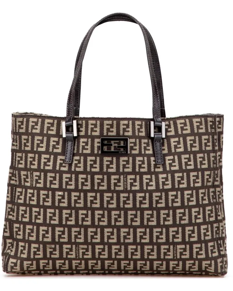 Fendi Shopper Small Zucchino Canvas Tote braun Braun