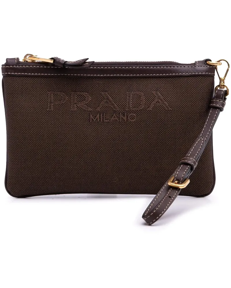 Prada Kosmetiktaschen Canvas Canapa Logo Pouch braun Braun