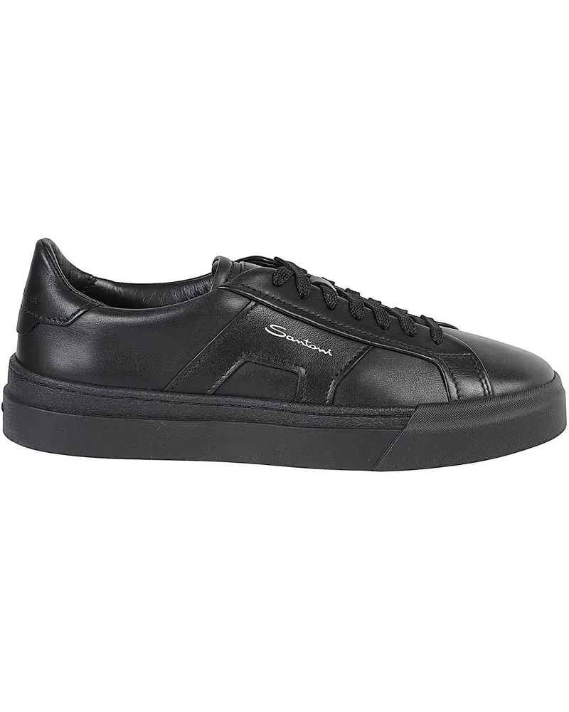 Santoni Low-Top Sneaker Double Buckle Low Top Sneakers Black schwarz Schwarz