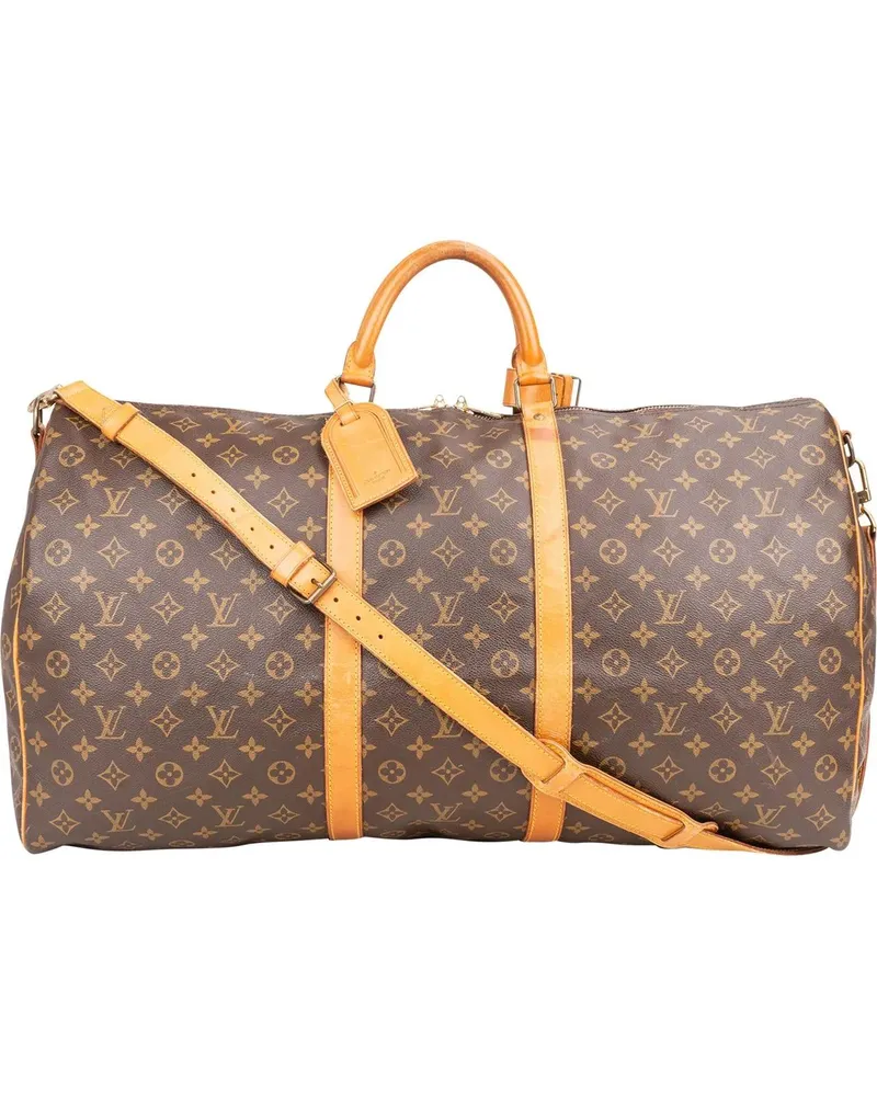 Louis Vuitton Crossbody Bags  Canvas Monogram Keepall 60 Bandoulie braun Braun