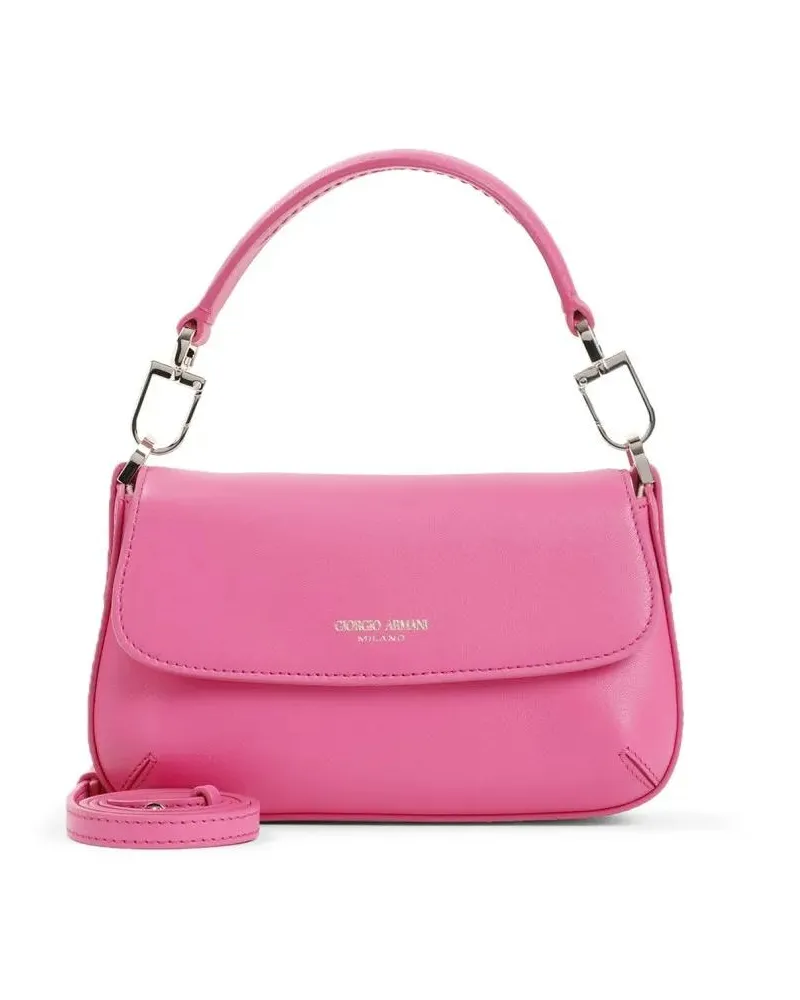 Giorgio Armani Crossbody Bags Fuchsia Lamb Leather Mini Bag Rosa