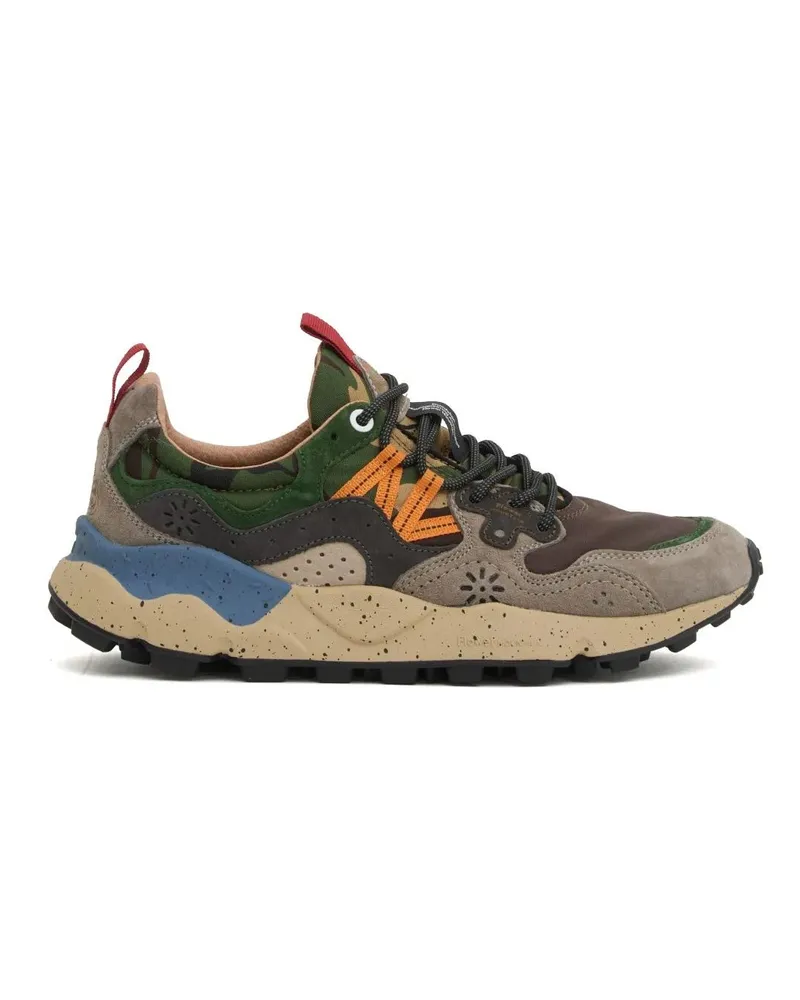 Flower MOUNTAIN Low-Top Sneaker Chunky Sneakers With Floral Perforations And Rubbe braun Braun