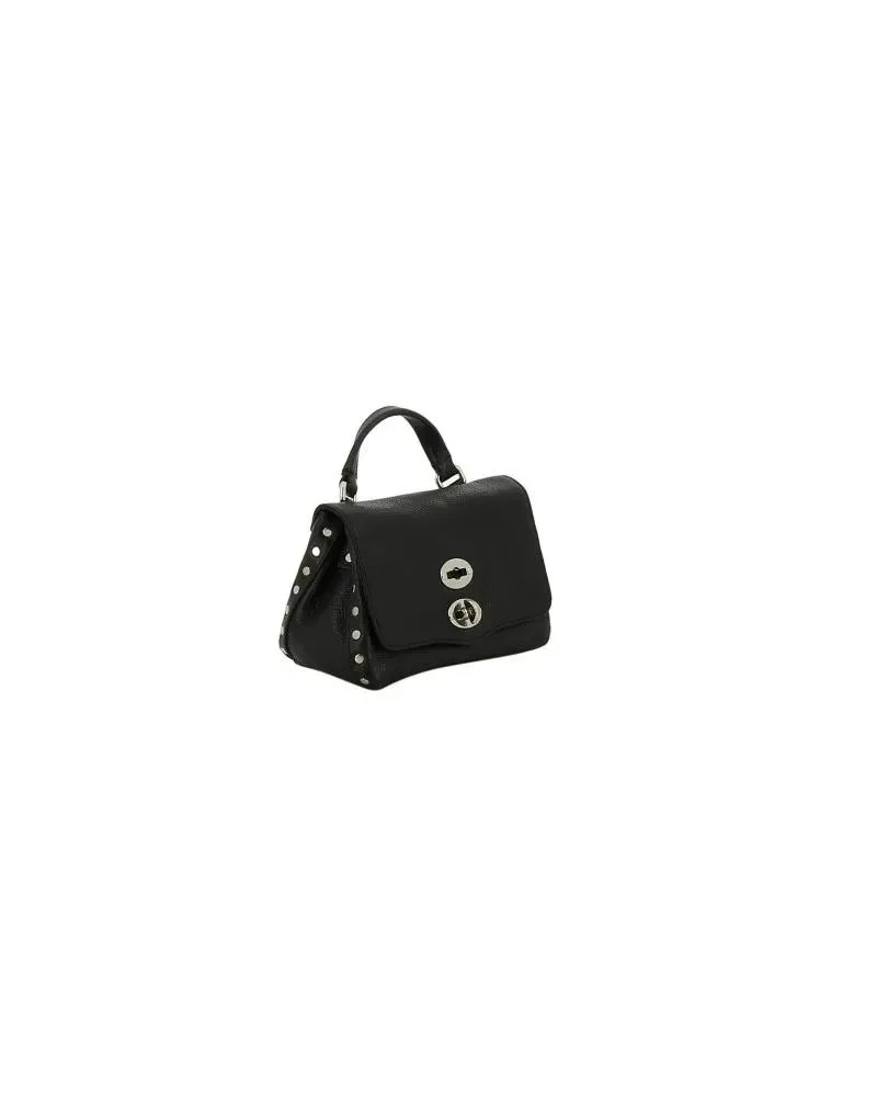 Zanellato Hobo Bags Textured Leather Shoulder Bag With Turn-Lock Closu schwarz Schwarz