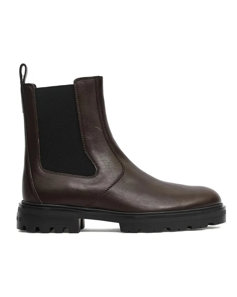 Hogan Stiefel Brown Leather Ankle Boots braun Braun