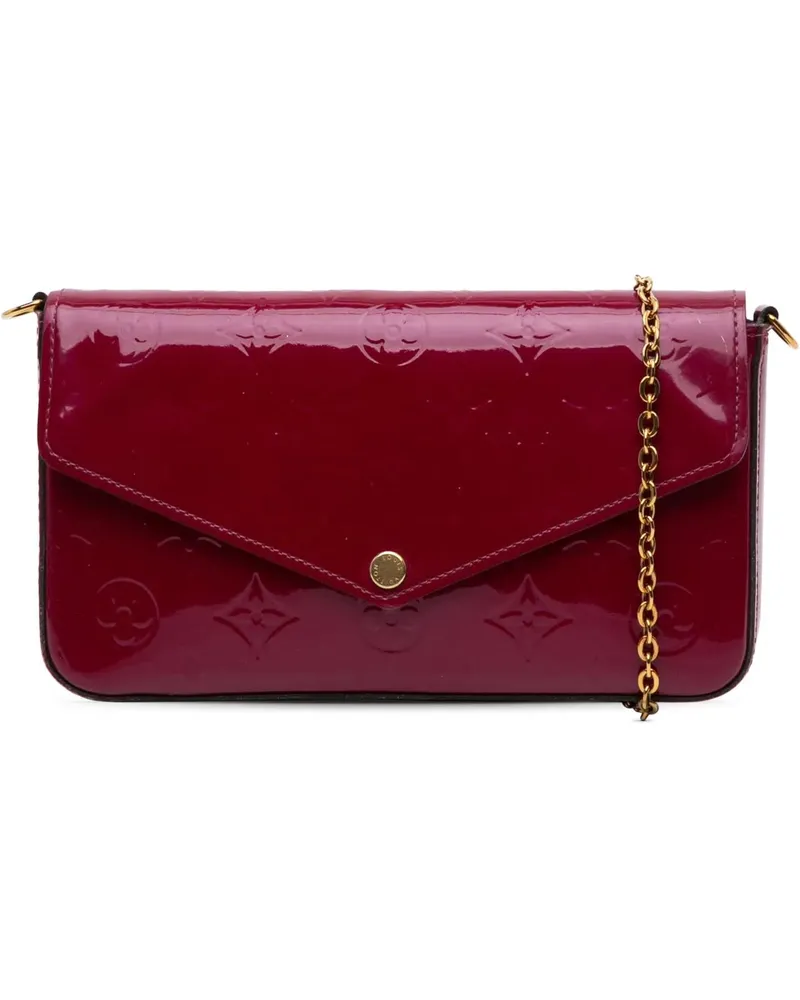 Louis Vuitton Hobo Bags 2016 Monogram Vernis Pochette Felicie rosa Gold