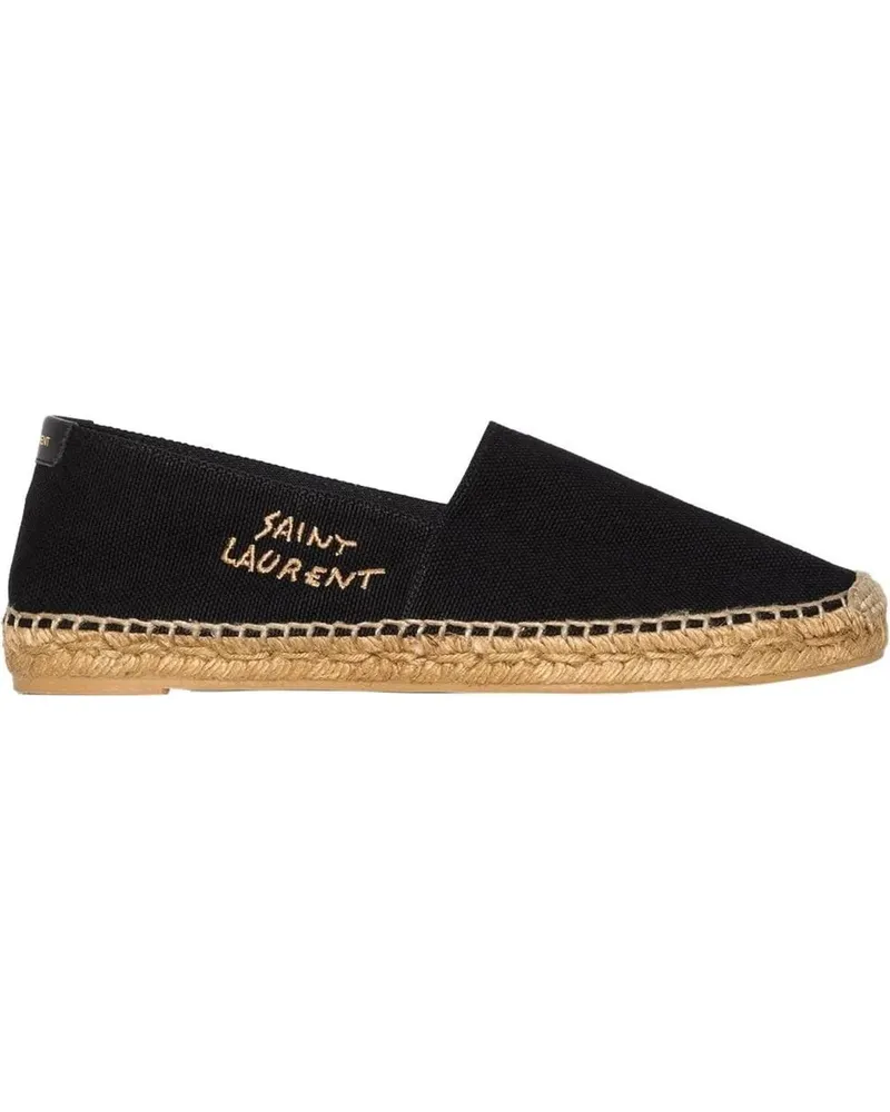 Saint Laurent Espadrilles Flat Shoes Black schwarz Schwarz