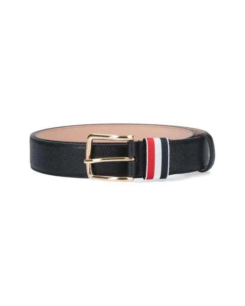 Thom Browne Gürtel "Striped Loop" Belt – Black schwarz Schwarz