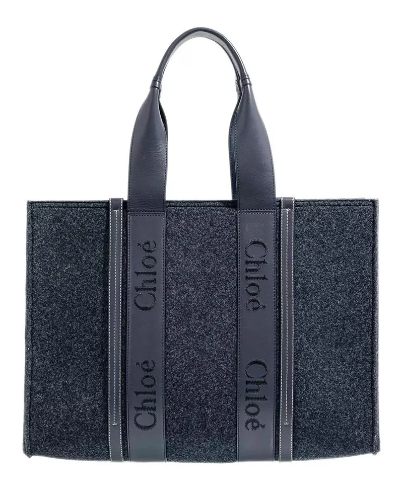Chloé Shopper Large Woody Shopper Leather blau Blau