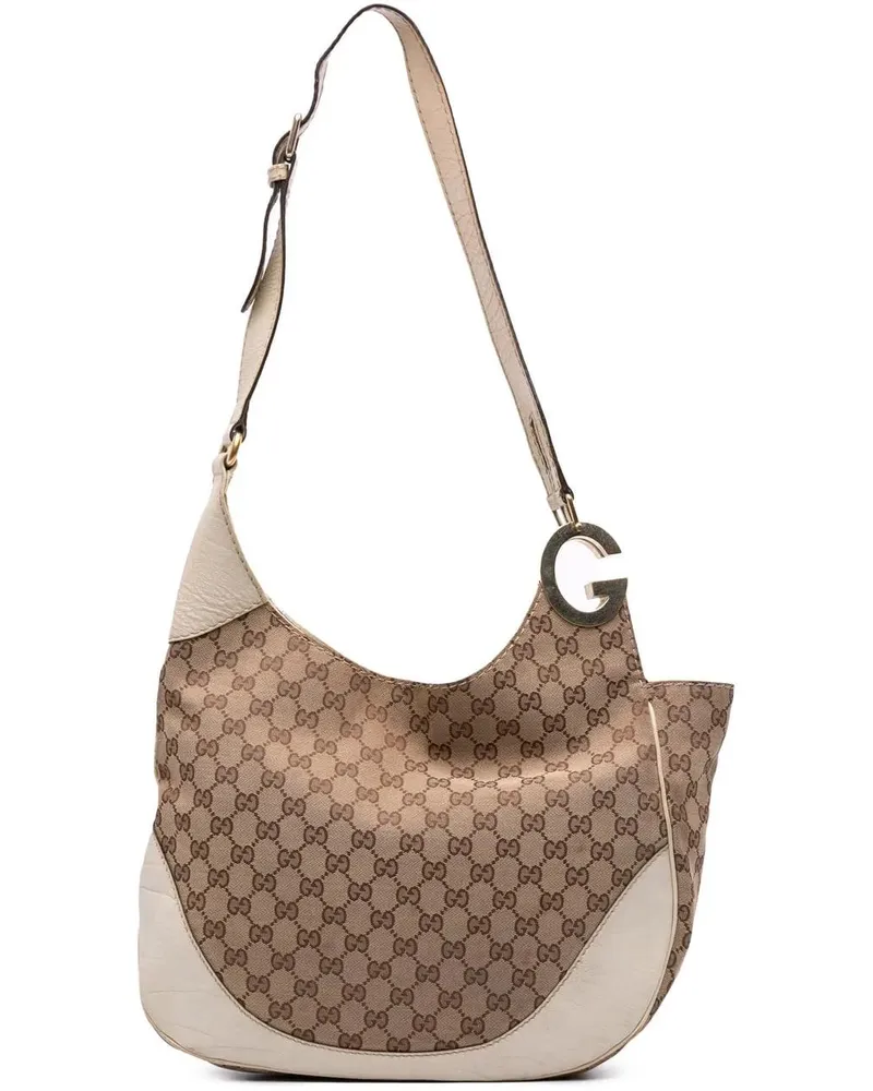 Gucci Hobo Bags GG Canvas Charlotte Crossbody braun Braun
