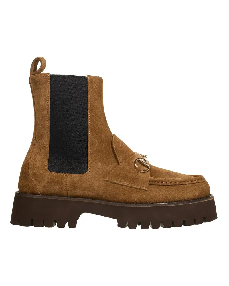 Gucci Stiefeletten Horsebit Ankle Boots beige Beige