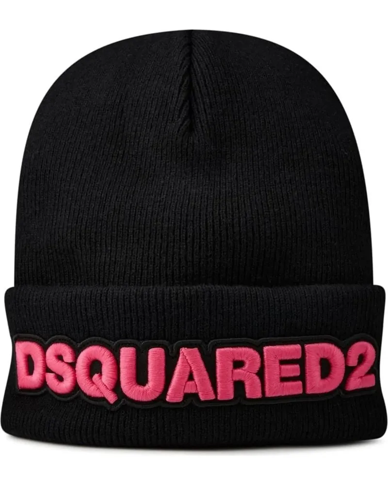 Dsquared2 Caps & Mützen Logo Wool Beanie schwarz Schwarz