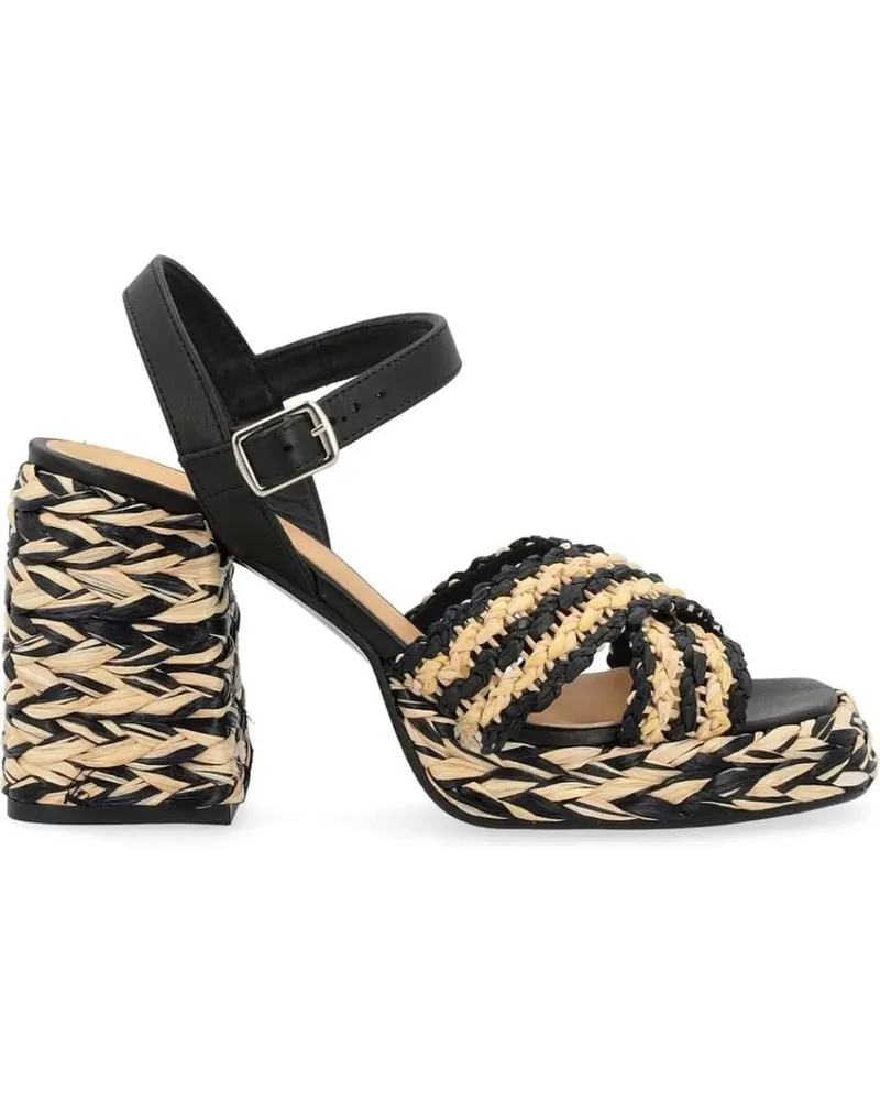Castañer Sandalen Valeria Rafia Woven Sandals schwarz Schwarz