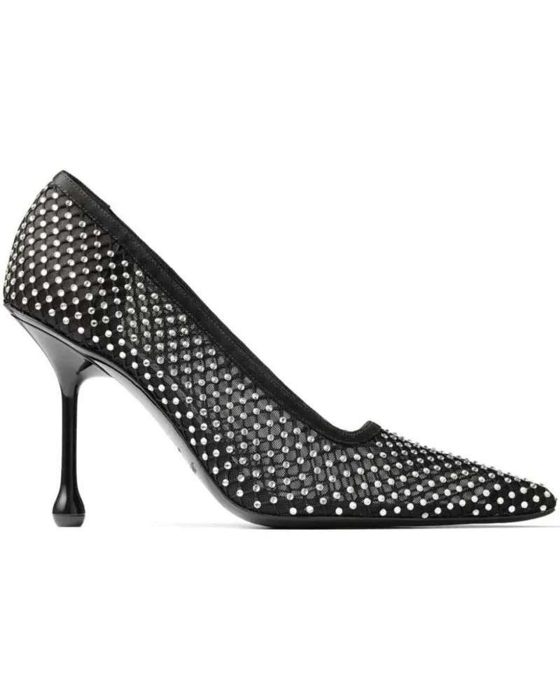 Jimmy Choo Hohe Schuhe Pointed Toe Pumps With Mesh Overlay And Shimmering grau Grau