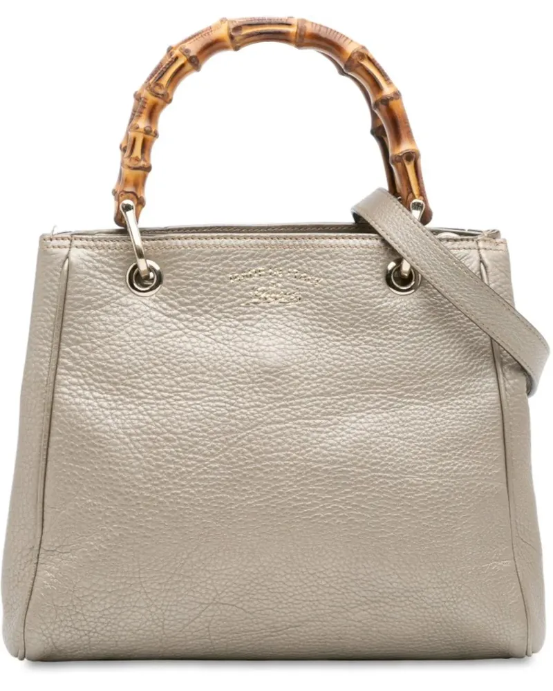 Gucci Hobo Bags Small Calfskin Bamboo Shopper Satchel goldfarben Gold