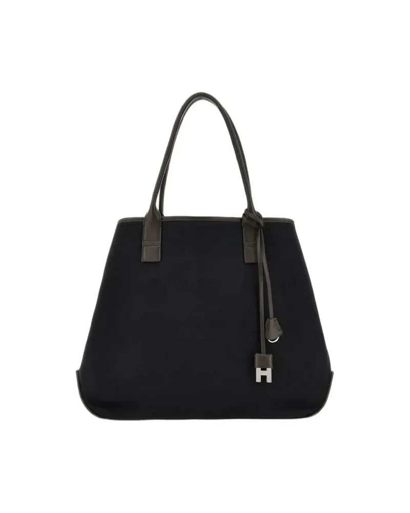Hogan Shopper & Totes Cotton Shopping Bag With Leather Accents schwarz Schwarz