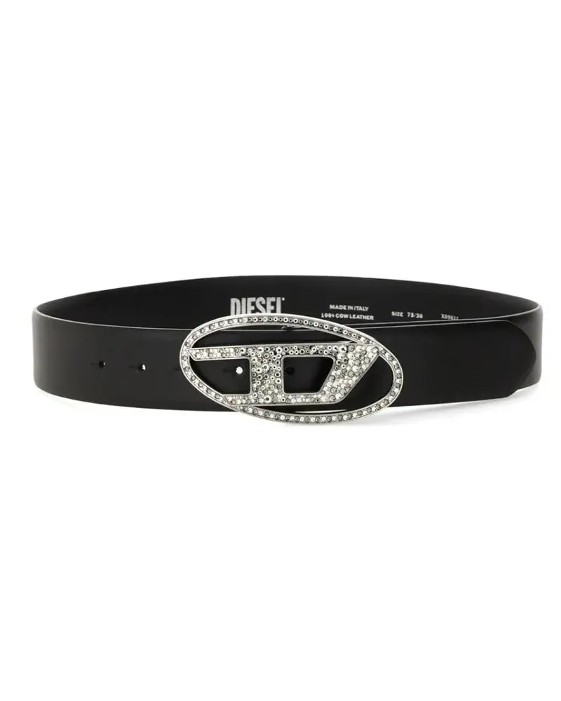 Diesel Gürtel "B-1Dr Rhinestone" Belt schwarz Schwarz