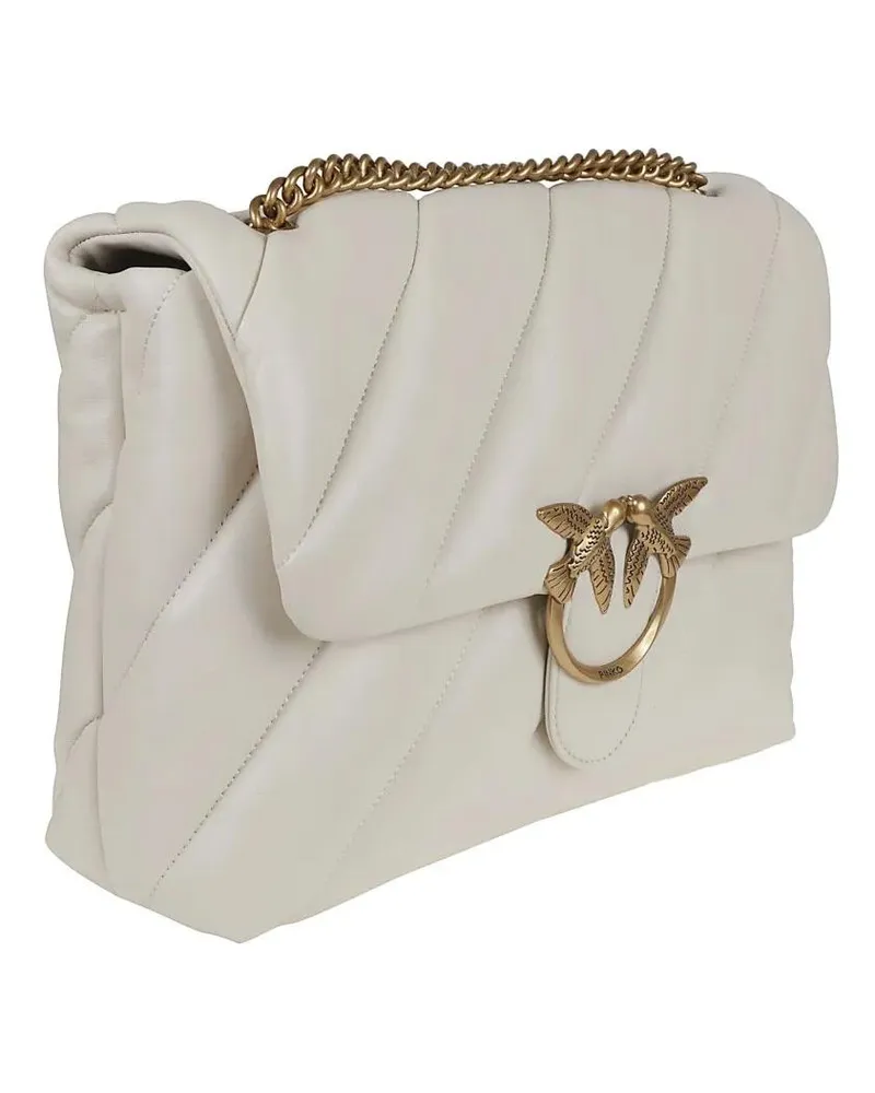 Pinko Hobo Bags Quilted Padded Nappa Leather Shoulder Bag weiß Weiß