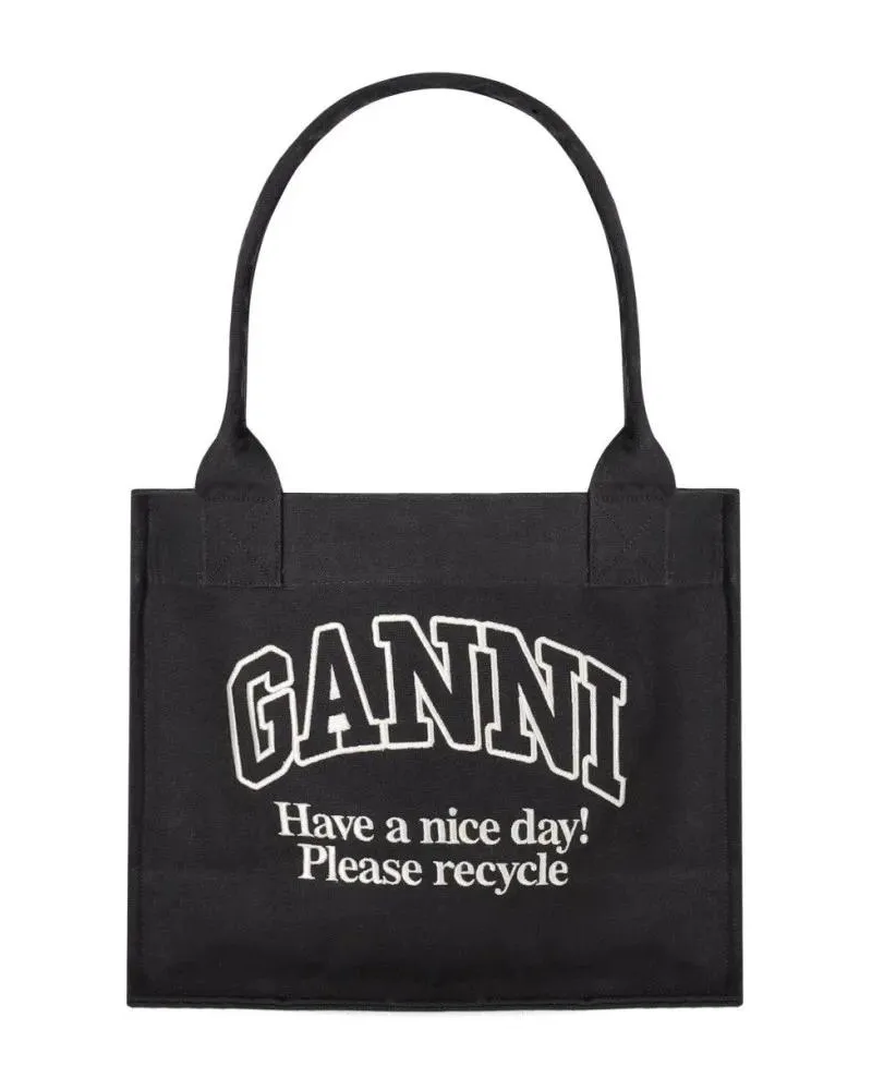 Ganni Shopper & Totes Phantom Large Shopping Bag schwarz Schwarz