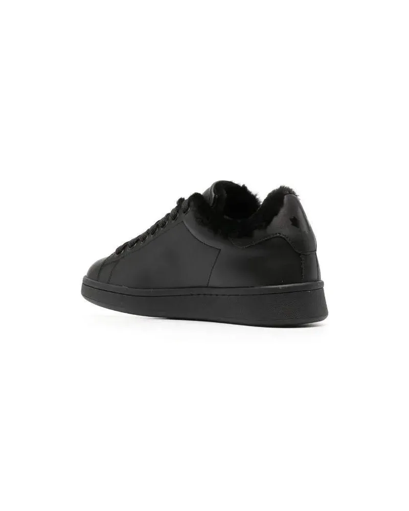 Dsquared2 Low-Top Sneaker Smooth Leather Low-Top Sneakers With Plush Fur-Lin schwarz Schwarz