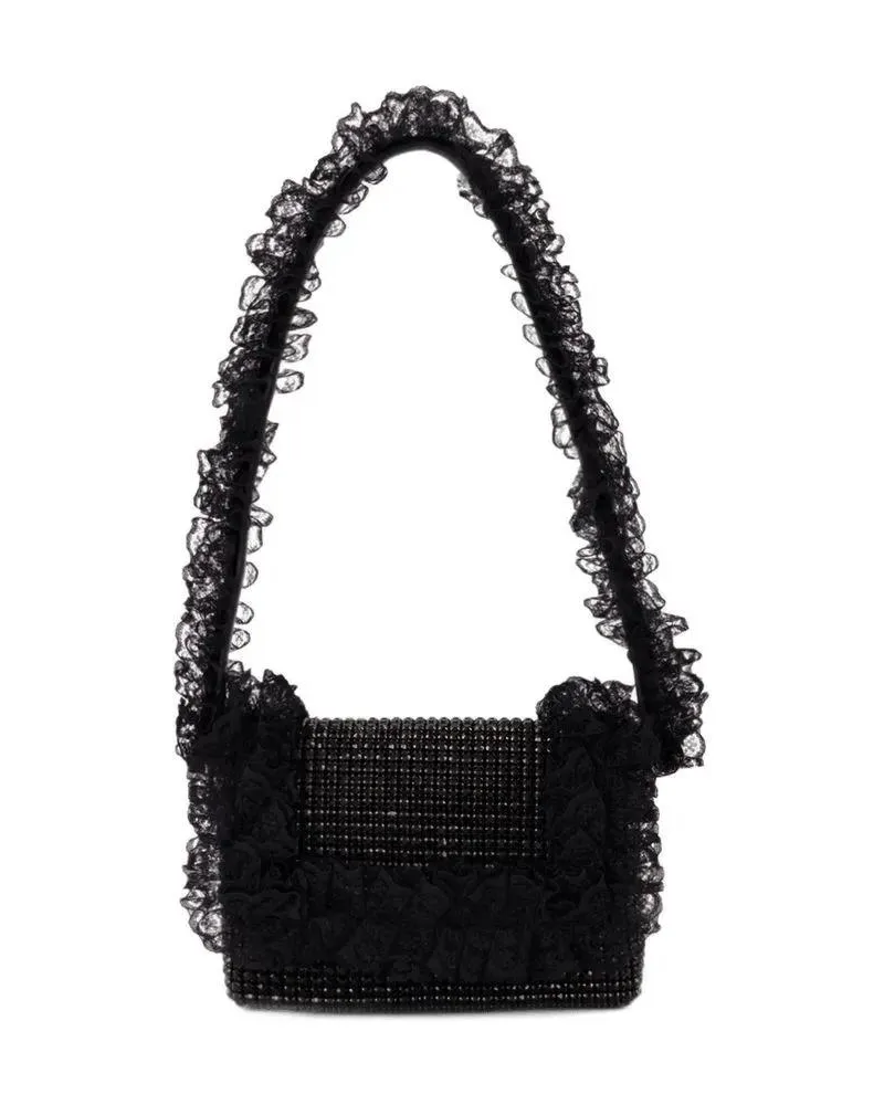 Self-Portrait Crossbody Bags Crystal Lace Detail Bag - Synthetic - Black schwarz Schwarz