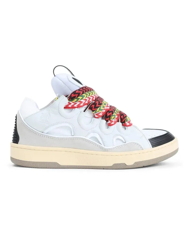 Lanvin Low-Top Sneaker Suede Leather Curb Sneakers weiß Weiß