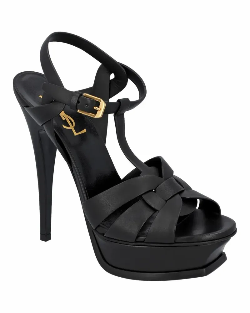 Saint Laurent Sandalen Tribute Platform Sandals Black schwarz Schwarz