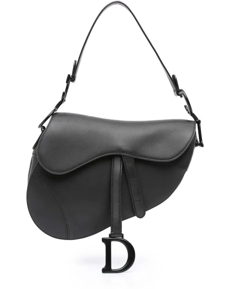 Dior Hobo Bags Ultra Matte Calfskin Saddle Bag schwarz Schwarz