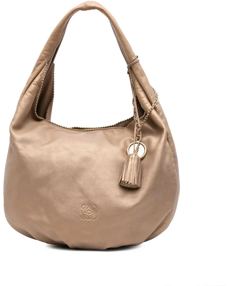 Loewe Hobo Bags Anagram Nappa Tassel Hobo goldfarben Gold