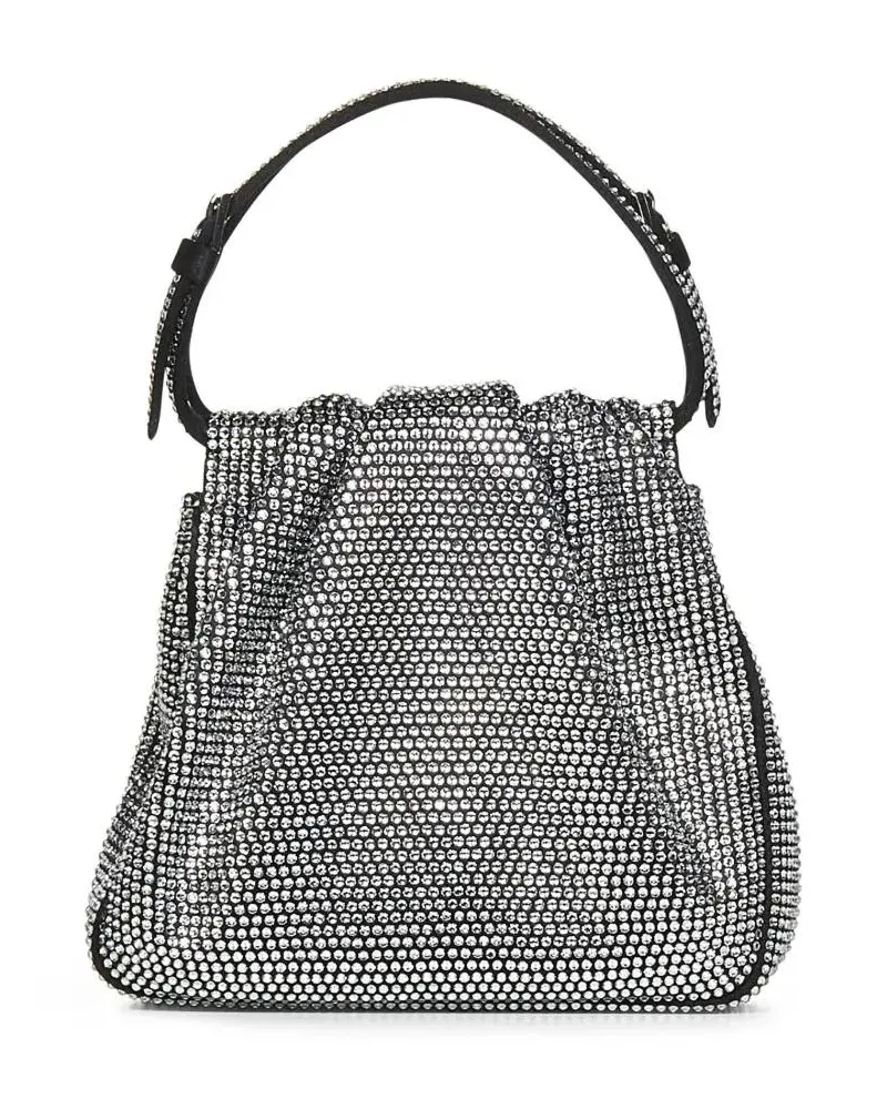 Amina Muaddi Crossbody Bags Compact Gathered Handbag schwarz Schwarz