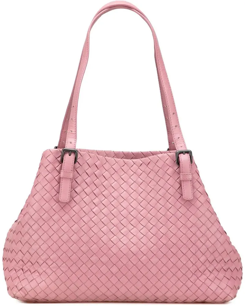 Bottega Veneta Shopper Medium Nappa Intrecciato Cesta Tote rosa Gold
