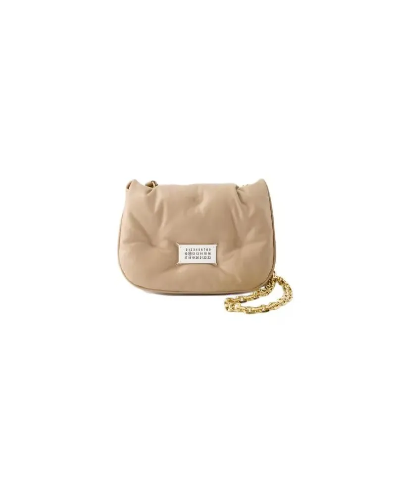 Maison Margiela Shopper Glam Slam Flap Small Crossbody - Leather - Beige Beige