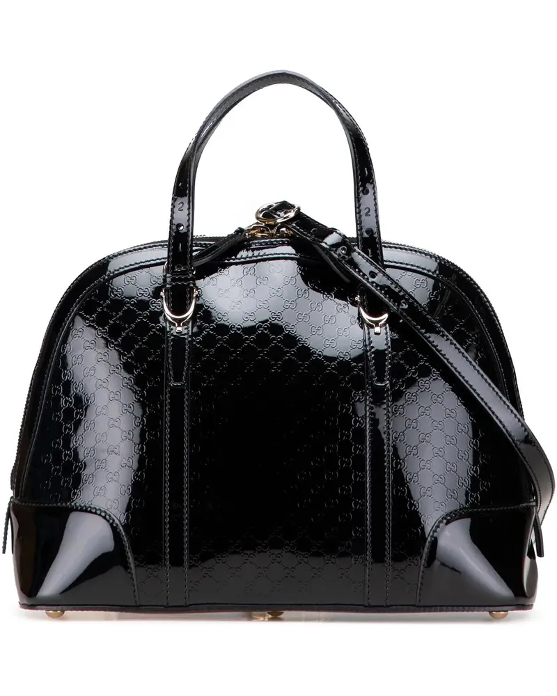 Gucci Hobo Bags Small Microssima Patent Nice Satchel schwarz Schwarz