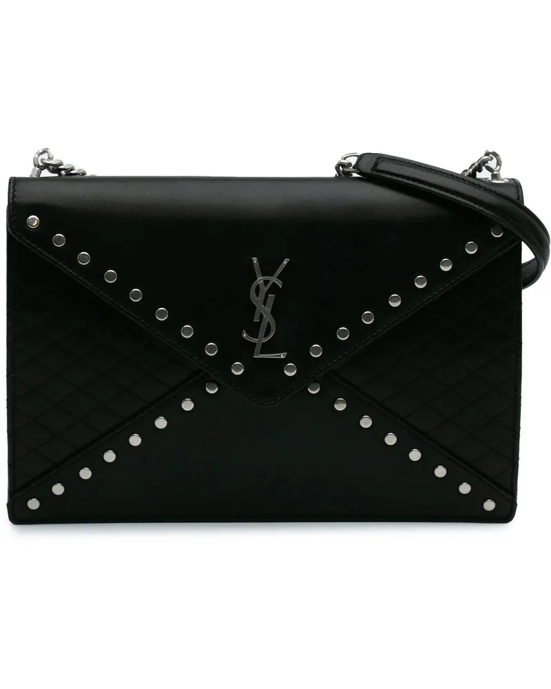 Saint Laurent Hobo Bags 2021 Quilted Lambskin Studded Monogram Gaby Should schwarz Schwarz