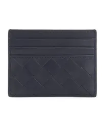 Bottega Veneta Portemonnaies Intrecciato Calf Leather Credit Card Case Blau