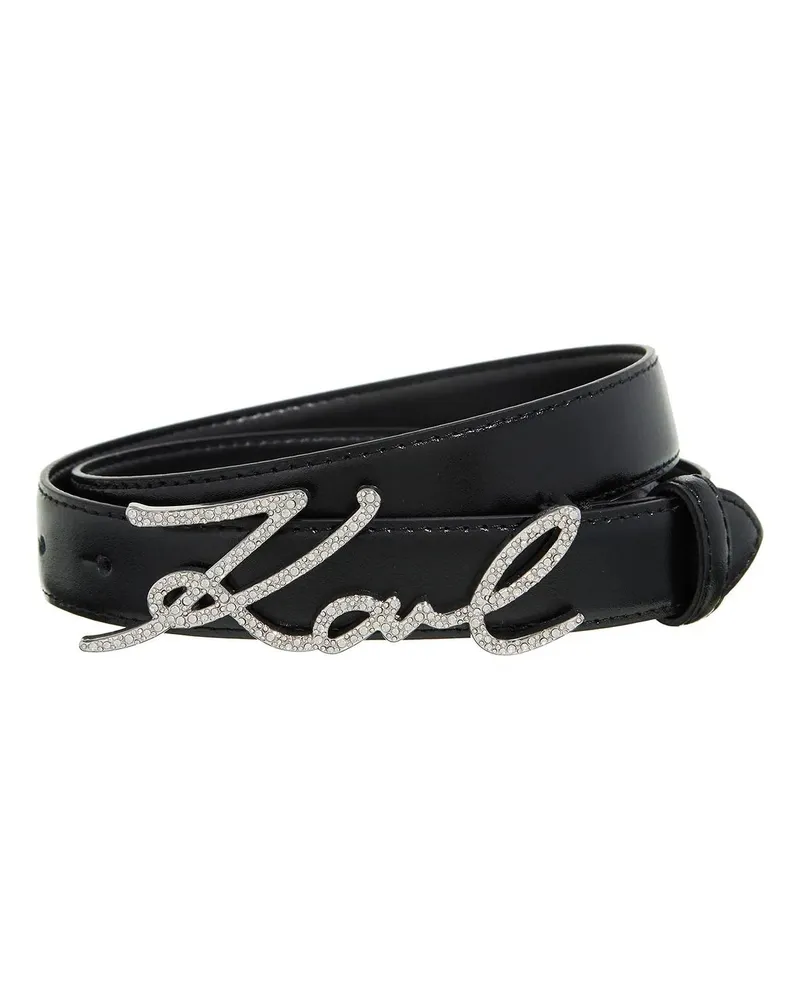 Karl Lagerfeld Gürtel K/Signature Crystal Belt H2,5 schwarz Schwarz
