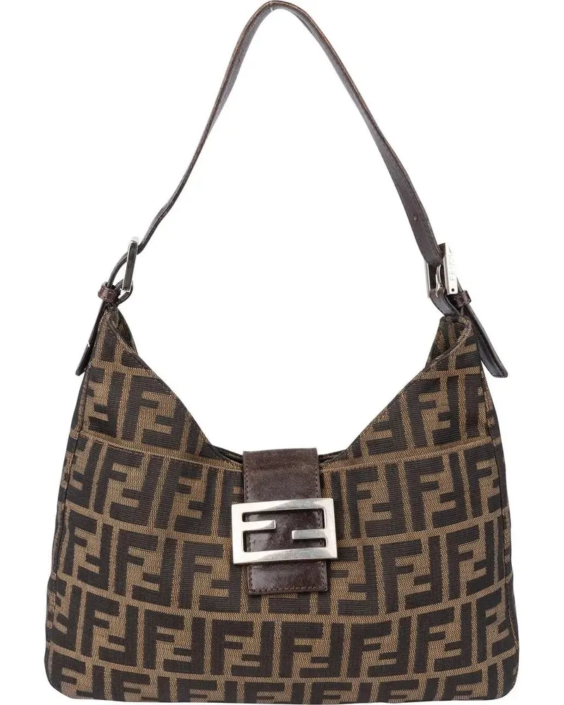 Fendi Crossbody Bags  FF Monogram Baguette Buckle Shoulder Bag braun Braun