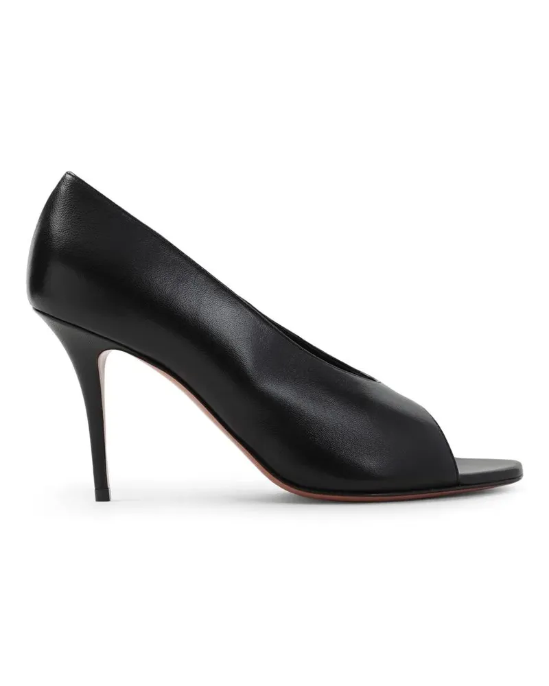 Amina Muaddi Hohe Schuhe Peep-Toe Pumps With 9Cm Stiletto Heel schwarz Schwarz