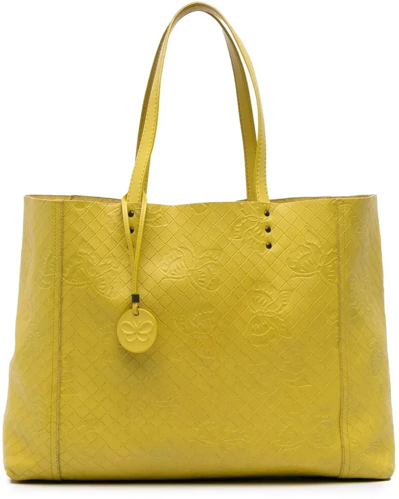 Bottega Veneta Shopper Leather Intrecciomirage Butterfly Tote gelb Gelb