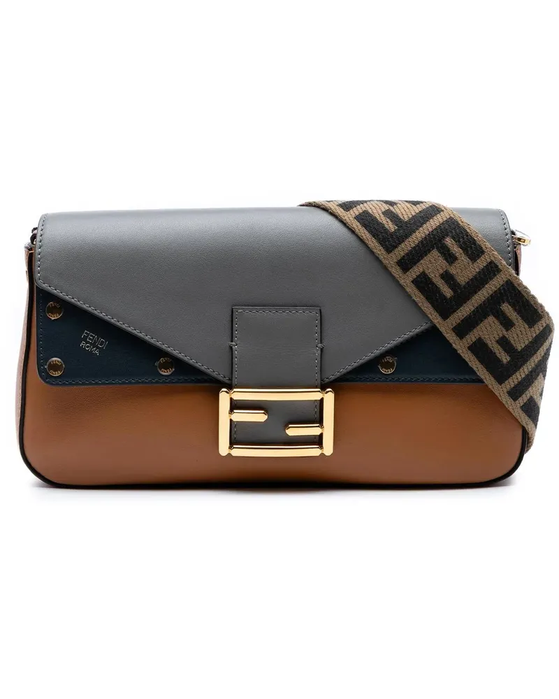 Fendi Hobo Bags Vitello Grace FF 1974 Baguette Crossbody braun Braun