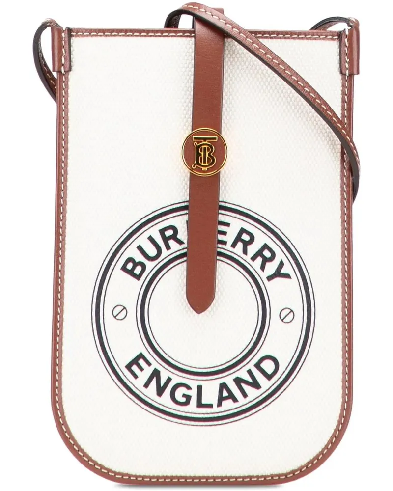 Burberry Hobo Bags Canvas Anne Phone Case With Strap weiß Weiß