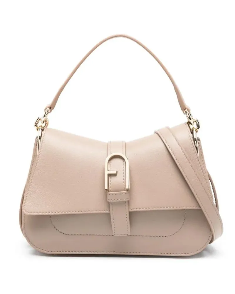 Furla Hobo Bags Structured Handbag With Buckle Detail beige Beige