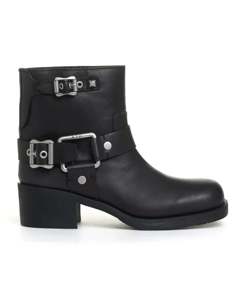 ash Stiefel Ankle-High Biker Boots With Buckle Detail schwarz Schwarz