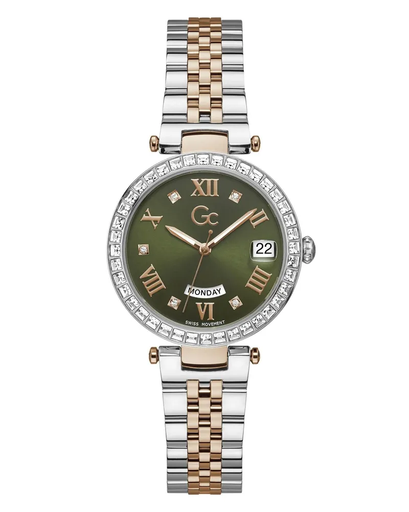 Gc Uhren Quarz-Tages- Und Datumsuhr  Flair Crystal silver Silber