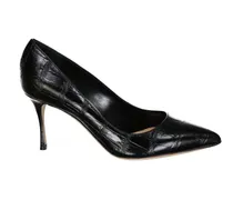 Hohe Schuhe Godiva Croc-Effect Leather Pumps schwarz