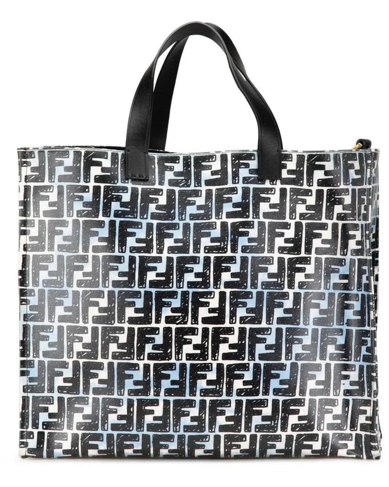 Fendi Hobo Bags Joshua Vides Zucca Coated Canvas Cloudy Shopper Sa blau Blau