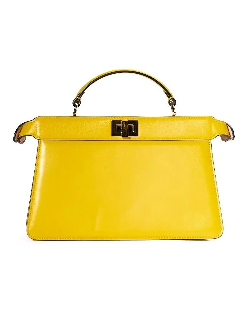 Fendi Hobo Bags Pekaboo Iseeu East-West Small Yellow gelb Gelb